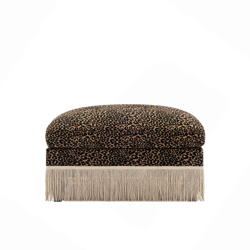 Ottoman Leopard Chenille, Noir / brun