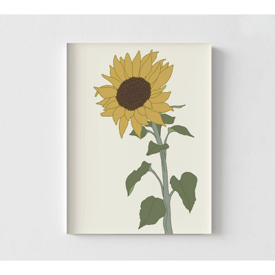 Tournesol 2, décor de chambre de bébé tournesol heureux, décor de salon neutre, idée de cadeau d'illustration botanique, impression de cadeau d'anniversaire de femme