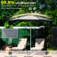 Parasol de terrasse de 10 pi avec couvercle à eau et mécanisme d'inclinaison facile