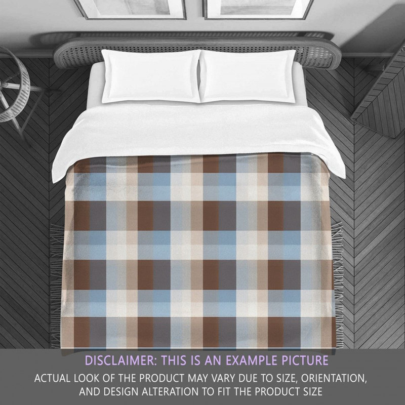 Gingham Comforter, King Comforter, Blue/Brown