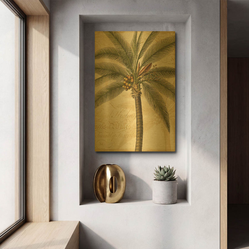«Royal Palm II» par NBL Studio, métal doré, 12 po x 16 po, 12"x16"