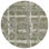 8' Olive Green Gray And Beige Round Striped Washable Indoor Outdoor Area Rug