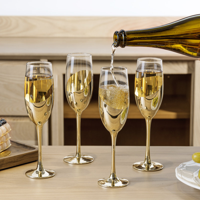 4 Piece 177ml Glass Flute Set