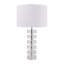 Lampe de table élégante en cristal cylindrique empilé pour salon - Lampe de chevet ou de bureau moderne pour chambre - 71 cm, cristal transparent et blanc