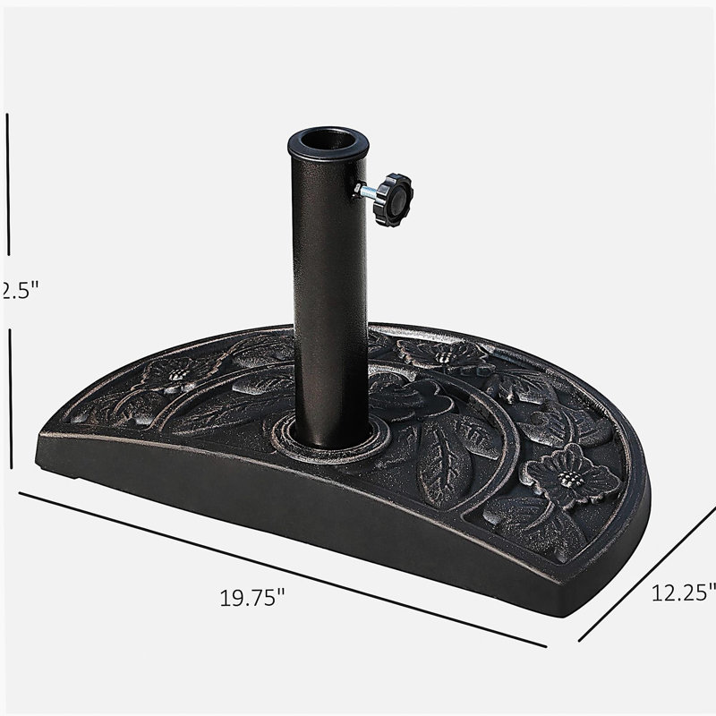 Porte-parasol extérieur en résine Outsunny 20lbs, Bronze