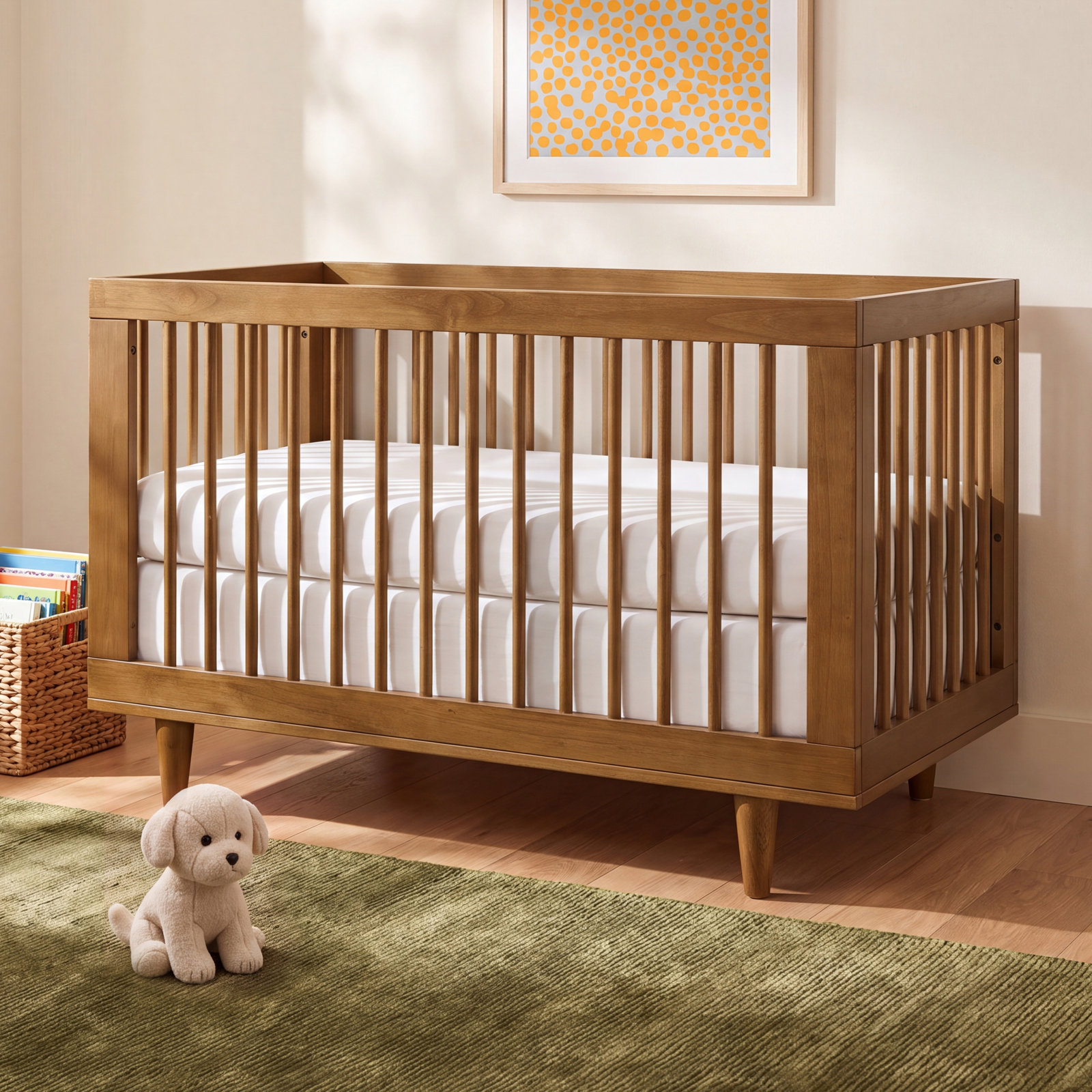 Marley Pine 3-in-1 Convertible Crib, Walnut, Crib