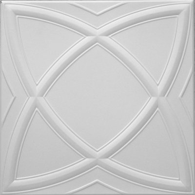 Carreau de plafond blanc en polystyrène 1,63 pi x 1,63 pi