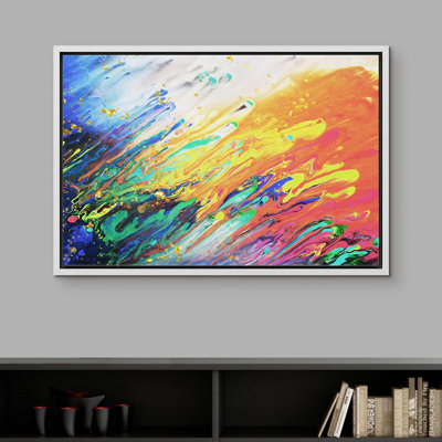 " Lava Lamp Style Rainbow Paint Stroke Abstract Shapes Illustrations "