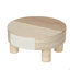 Table basse ronde avec plateau rabattable et compartiment de rangement caché