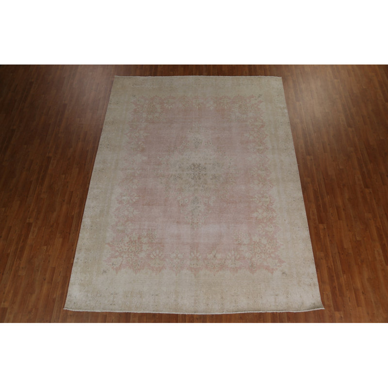 Tapis floral floral Kerman Persian 9 x 12