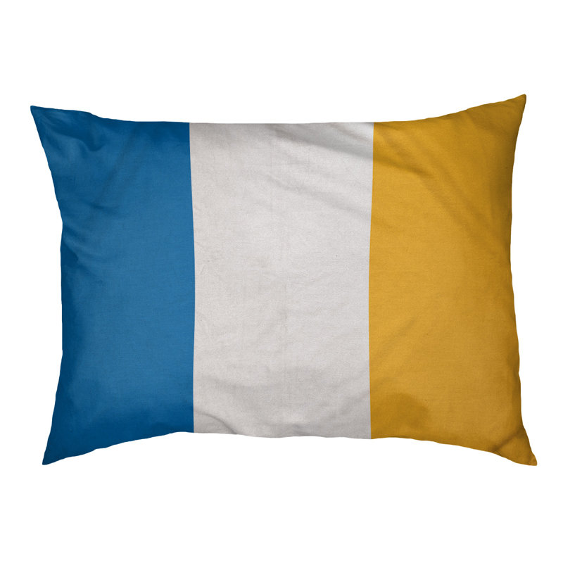 Coussin Golden State, Moyen (l 28 po x P 18 po x H 9,5 po), Bleu royal / blanc / jaune doré californien