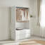 Garde-robe 32 po en bois blanc avec deux tiroirs