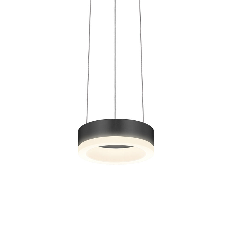 Luminaire suspendu à DEL Corona avec câble de 240 po - 3000K, Noir satiné, H 2,5 po x l 48 po