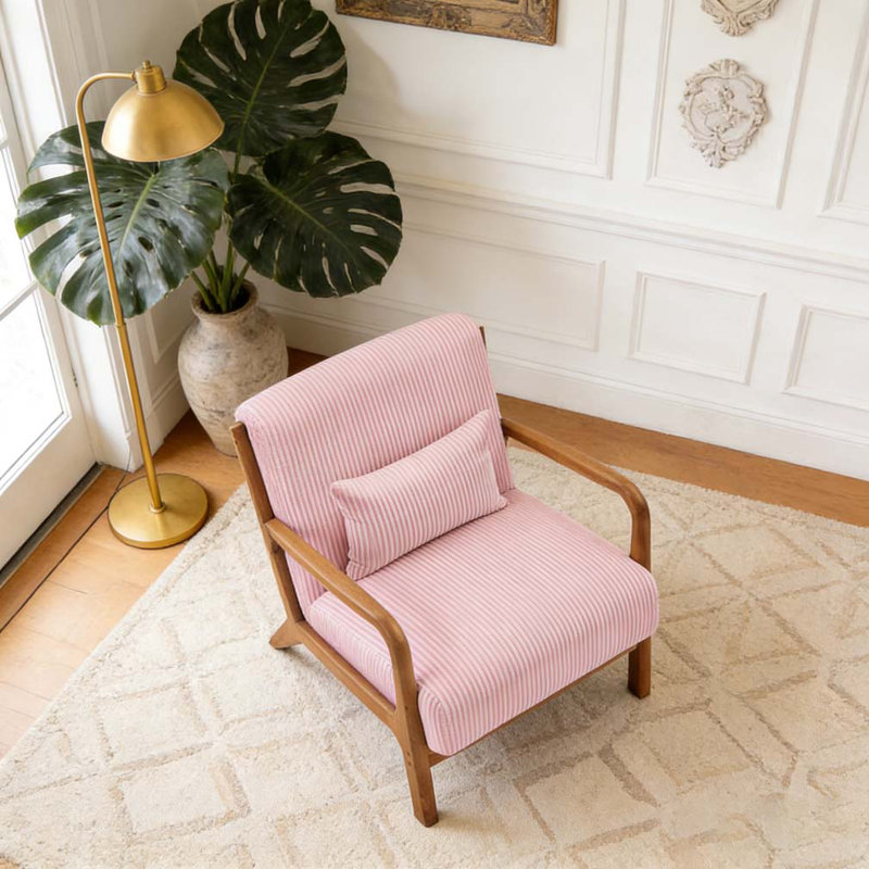 Chaise longue en bois, Rose