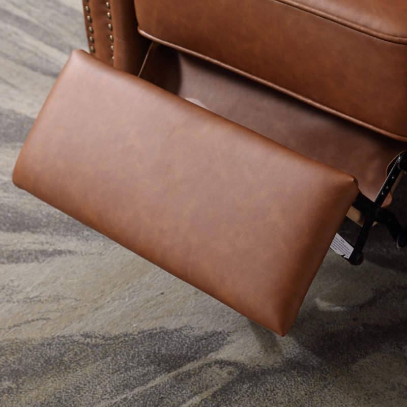 Fauteuil inclinable avec dossier à pression 34,3 po de largeur et garniture (ensemble de 2), Marron clair