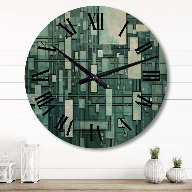 Horloge murale en bois massif Stephengould, Grand