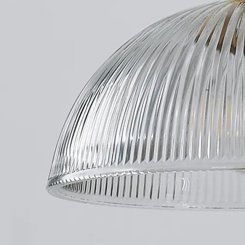 Ribber Glass Semi Flush Light