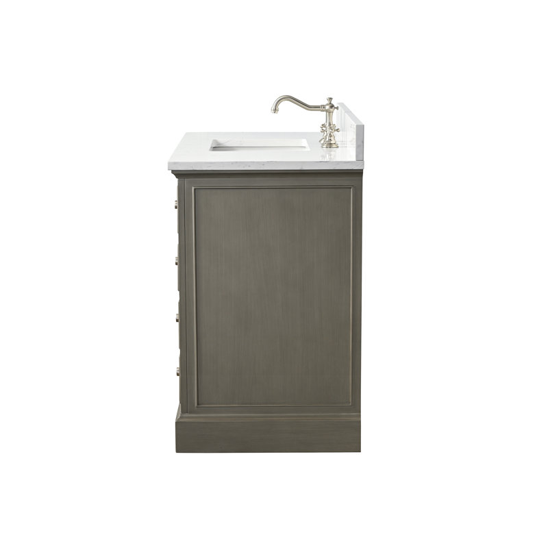 Thompson 42" W Single Bathroom Vanity, Silver Gray/Brushed Nickel