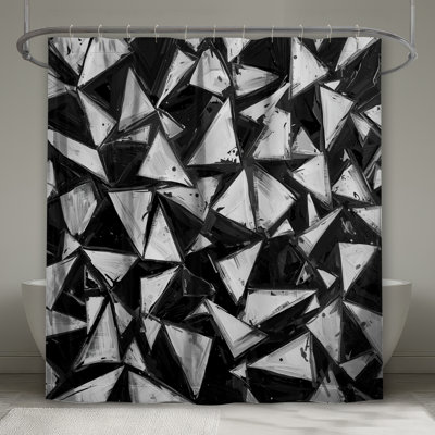 Abstract Triangular Shapes Shower Curtains Extra Long