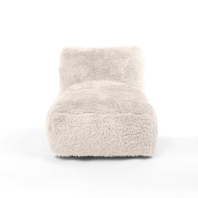 Méridienne à billes Studio, Fausse fourrure beige