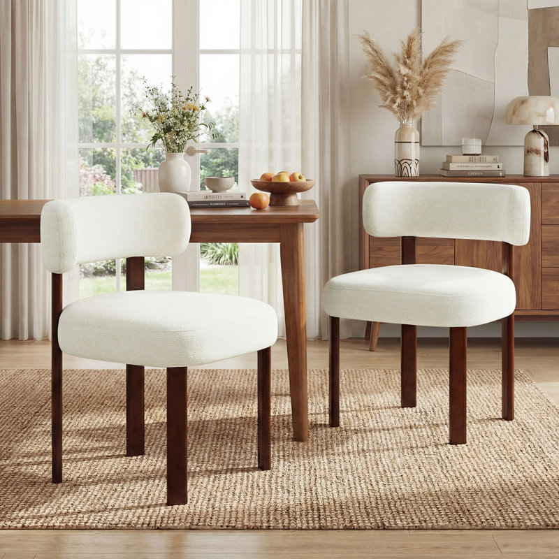 48.5cm H Upholstered Upholstered Back Side Chair, Fabric Beige