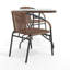 Amlie 28'' Square Glass Metal Table with Rattan Edging and 2 Rattan Stack Chairs-1535010306
