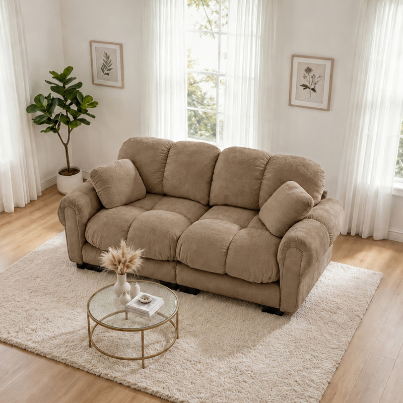  Canapé en chenille Cloud, Brown Chenille