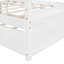 Lit plateforme double à baldaquin avec tête de lit et lit gigogne, lit en bois moderne, sans sommier