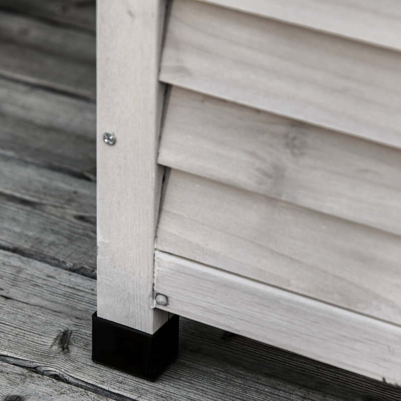 Coffre de terrasse en bois gris 75 gallons - Rangement avec espace d'aération et finition pour une utilisation à long terme