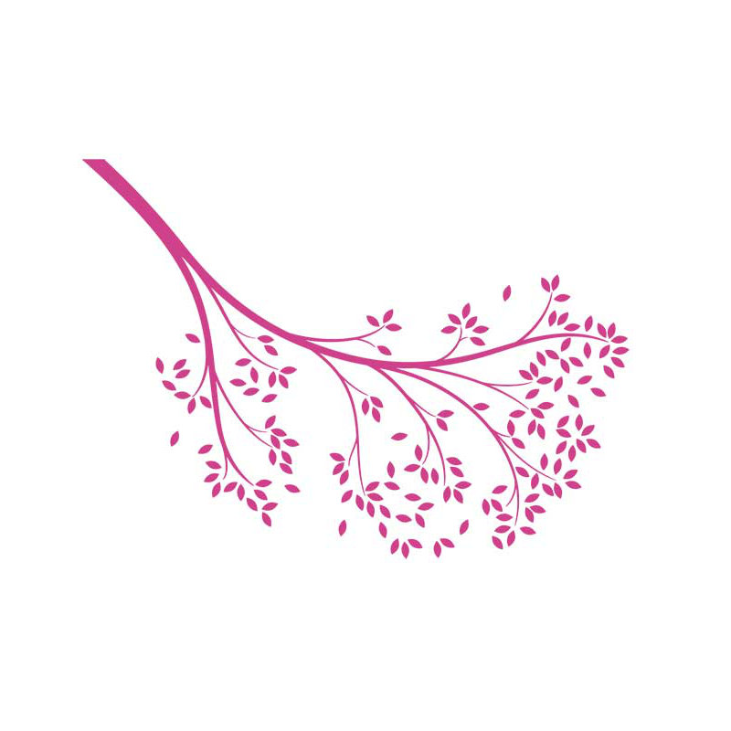 Décalcomanie murale branche atteindre, Rose vif