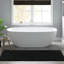 1 tapis de salle de bain 100% coton réversible noir 3000 g / m² 17 pi x 24 po - Douceur supérieure, longue durée, facile à nettoyer, sensation de velours moyen, lavable à la machine-1495673970