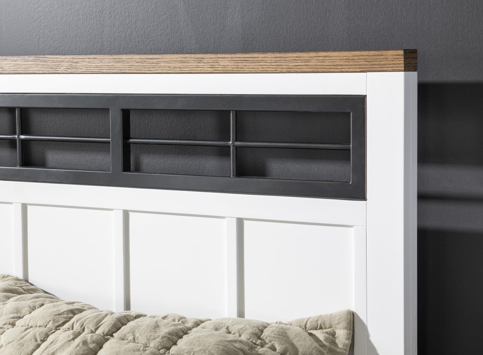 Complete Metalwork Panel Bed W/ Storage Footboard, Full