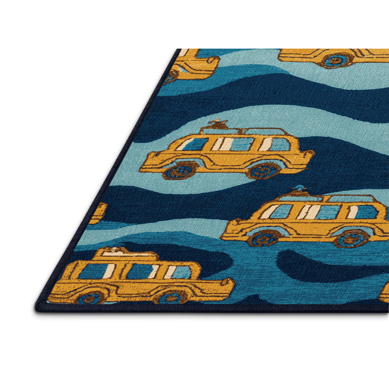 Tapis de transport gris lavable à la machine, Rectangle de 5 pi x 8 pi