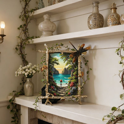 Brown Metal Storage Picture Frame