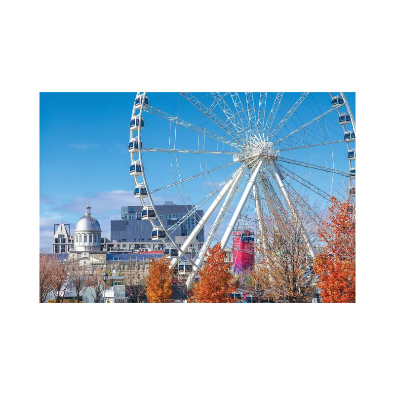 Canada, Québec, Montréal. Le vieux port, la roue d'observation de Montréal par Walter Bibikow - photographie sur toile tendue