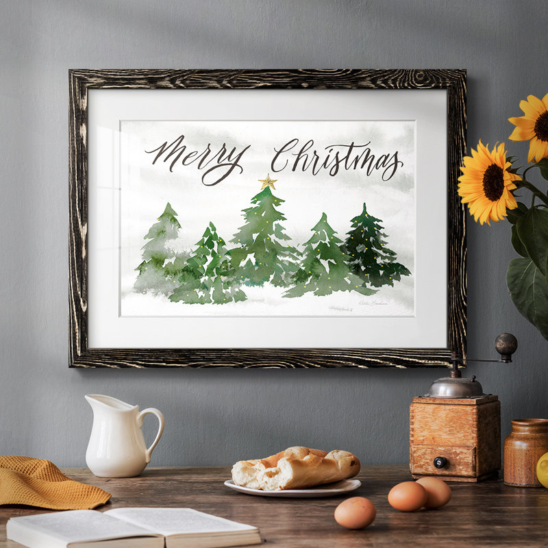 «Merry Christmas», reproduction d'art encadrée, H 26 po x l 38 po x P 1,5 po, Noir