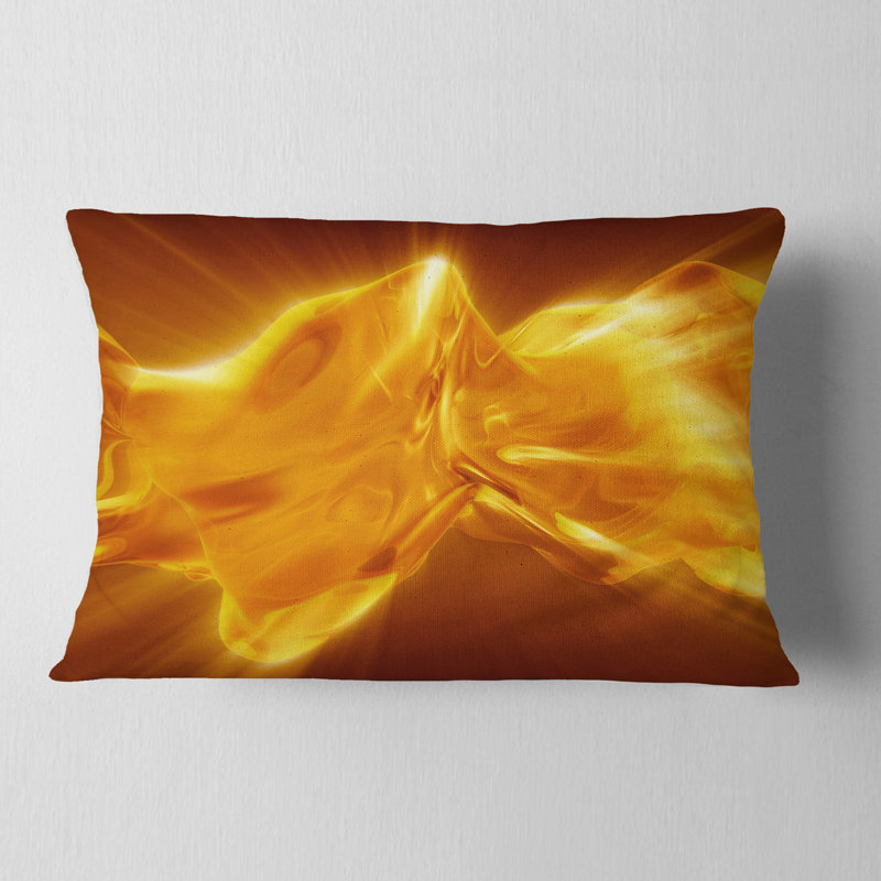  Coussin lombaire abstrait avec plasmas liquides et liquide avec Fiery Shine