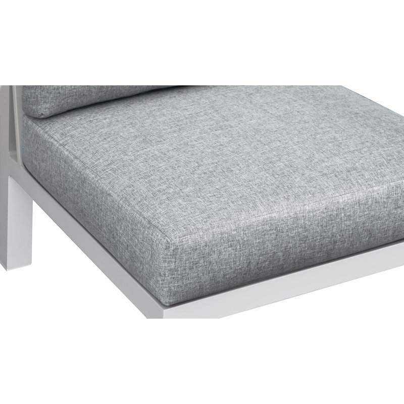 Chaise d'extérieur sans accoudoirs en aluminium avec coussins Peryman
