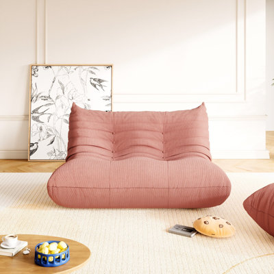 Armless 2-Seat Bean Bag Chair Sofa Comfy Lazy Sofa Fireside Chair Soft Memory Foam Lounger for Bedroom Living Room Apartment or Gaming Venue by Trule