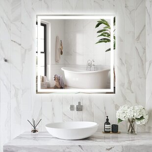 Amorho LED Bathroom Mirror 55x 30, Backlit + Front-Lighted Vanity Mirror,  Dimmable Bathroom Mirrors for Wall, Anti-Fog, Memory, 3 Colors, Double LED