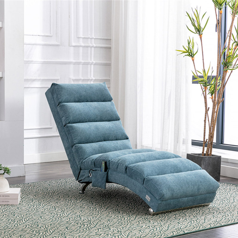 Alrahman Upholstered Recliner, Blue Velvet