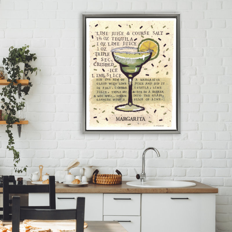 Cadre flottant à recette de sel margarita, design par Nancy Overton, Cadre flottant gris lustré, H 31 po x l 25 po