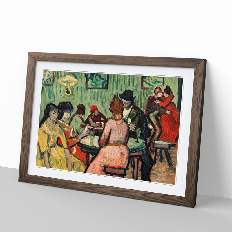 The Brothel by Vincent Van Gogh - Picture Frame Graphic Art, Walnut Framed, 36cm H x 48cm W x 2cm D