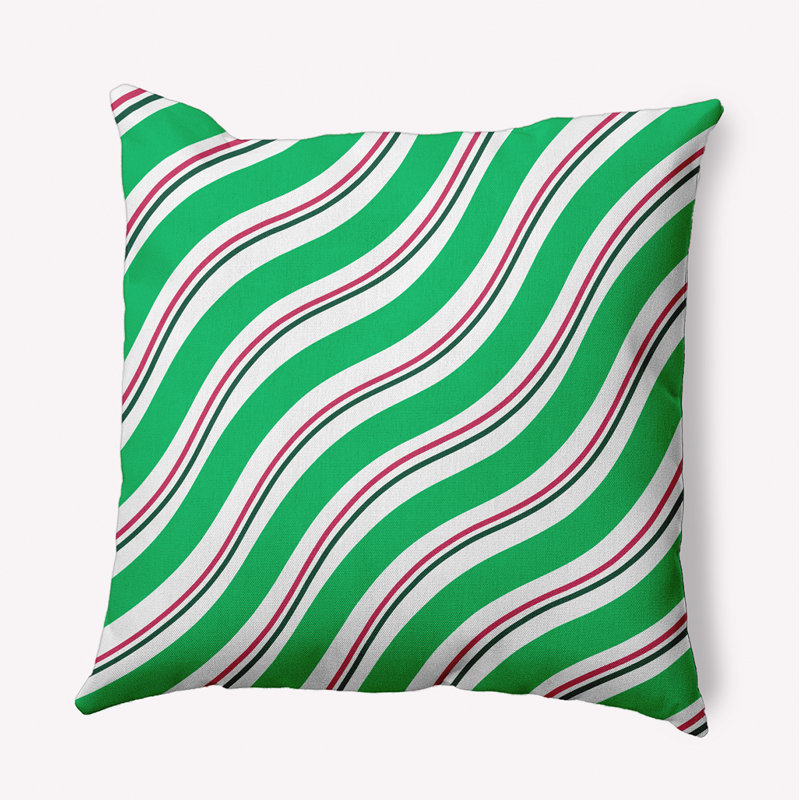Striped Outdoor Reversible Throw Pillow, Square, 18" x 18"