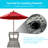 Side Table For Outdoor - Umbrella Hole & 2 Tier Storage Shelf Patio, Garden, Backyard Metal, , Grey Patio With , Mixed