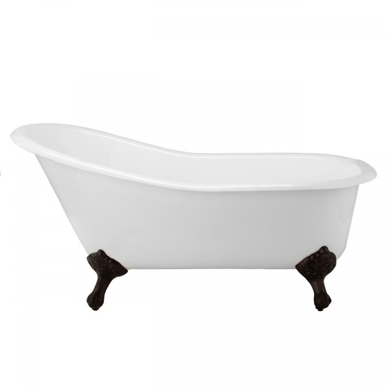 Baignoire de trempage sur pattes Charlotte, Bronze huilé, H 30 po x L 60,5 po x L 30 po