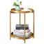 Table de bout ronde en métal à 2 niveaux avec plateaux amovibles, table d'appoint pliante pour l'extérieur, table de chevet antirouille pour chambre à coucher, balcon, patio et salon