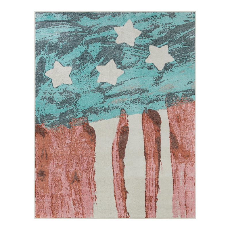 Unique Loom Americana Whimsy Kids Rug, Rectangle 7'10" x 10'