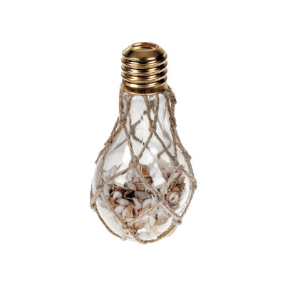 Sculpture ampoule avec coquillages