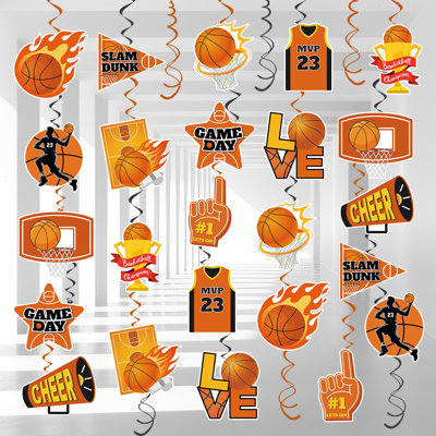 Tourbillons suspendus de basketball, décorations de tourbillons suspendus 32 pièces